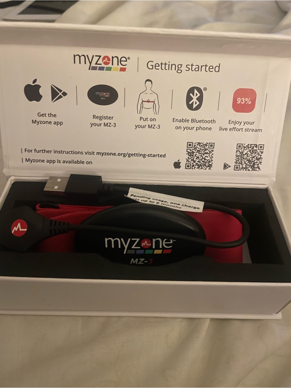 MZ-3 Heart Rate Monitor Chest Strap - Black / Red